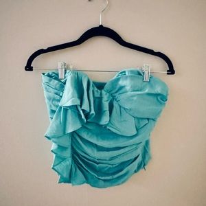 Do + Be Strapless Ruffled Top